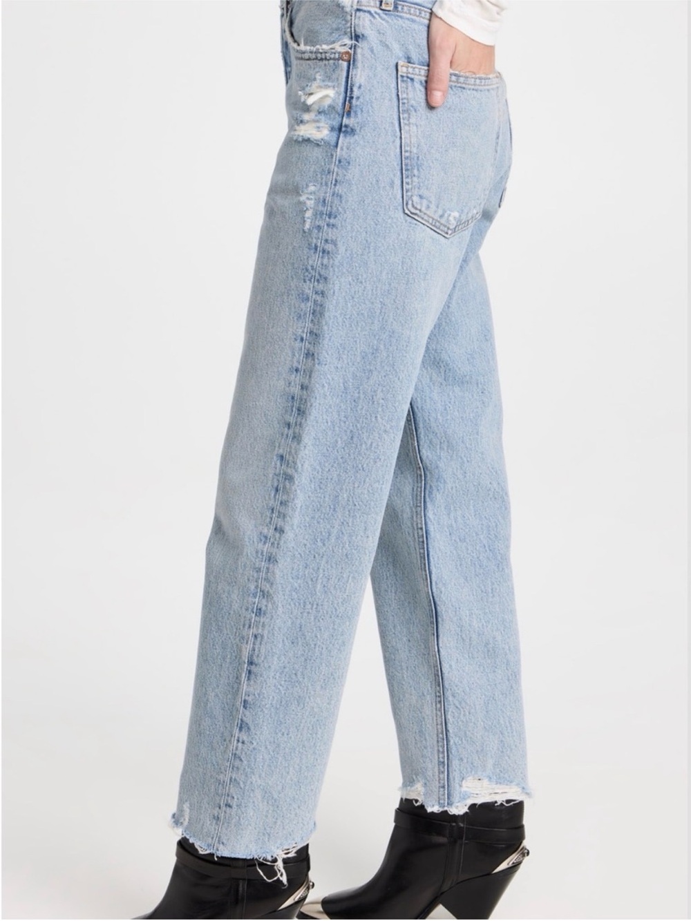 REVOLVE AGOLDE 90s Crop Mid Rise Distressed Jeans 27